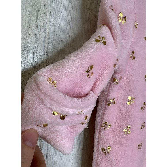 Duck Duck Goose Baby Girls Bow Embroidered One Piece Footie Pink Gold 3-6M - Picture 3 of 8